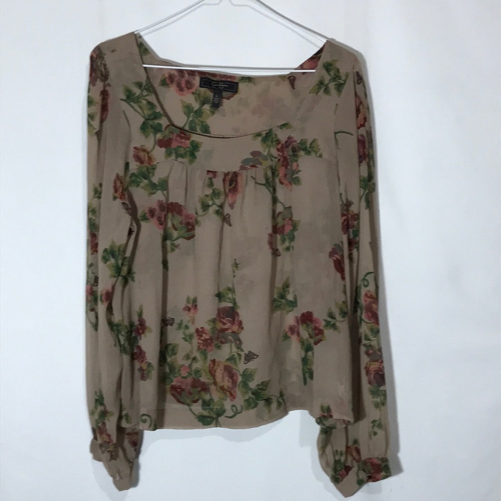 Jessica Simpson Tan Farrah Style Top Size Large
